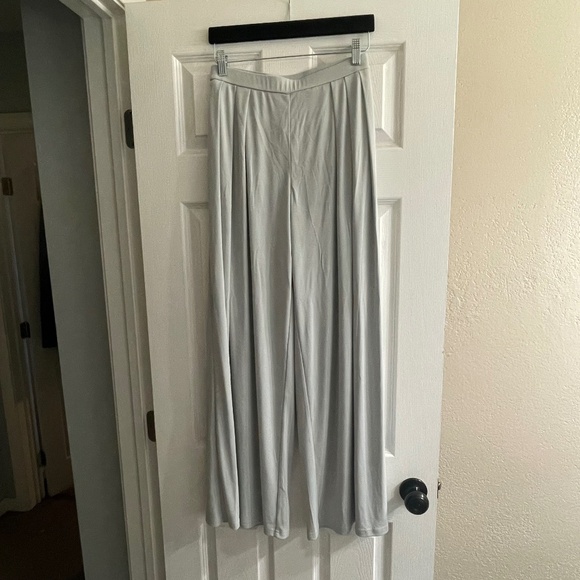 OGL Sandwashed Mid Rise Pleated Wide Leg Palazzo Pants with Pockets - BNWT - Picture 1 of 2